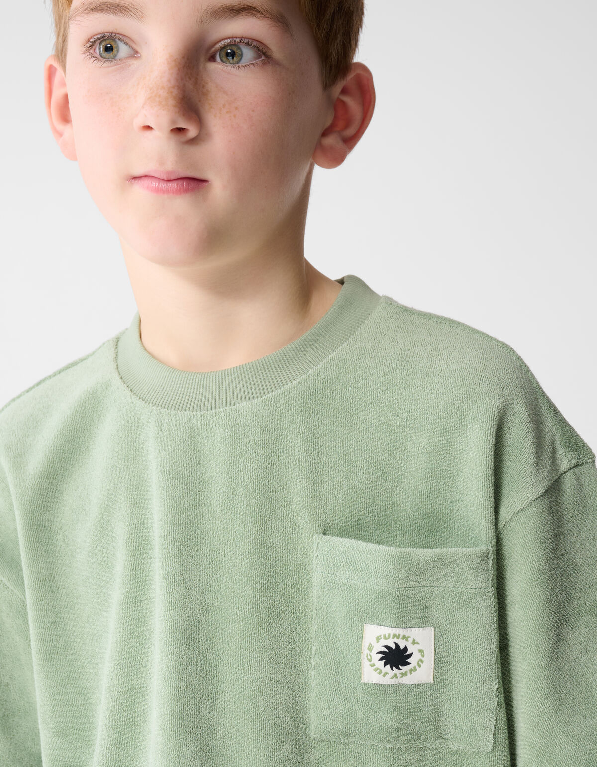 Towelling Relaxed T-shirt Lichtgroen SHOEBY BOYS