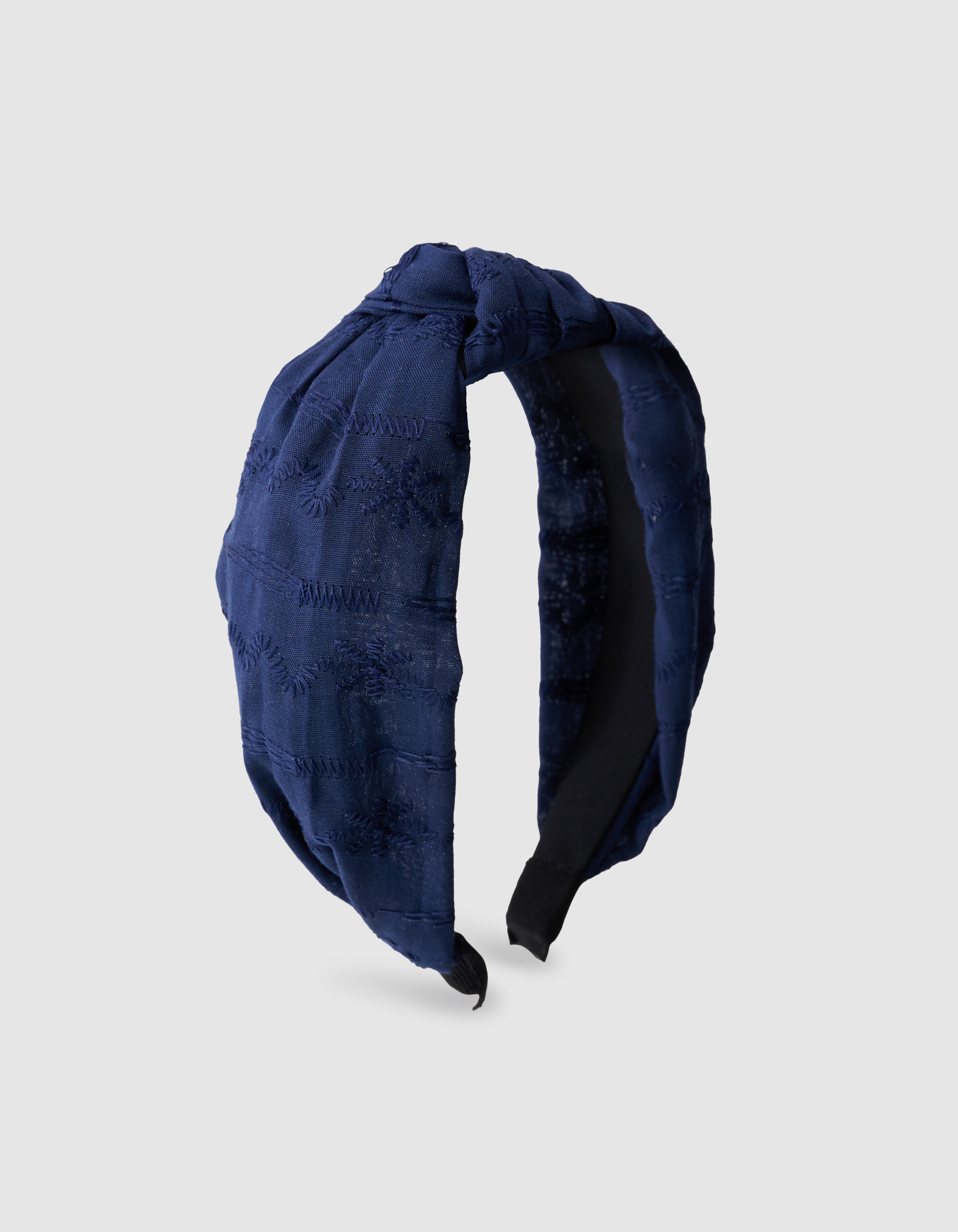 Embroidery Knot Haarband Donkerblauw SHOEBY ACCESSOIRES