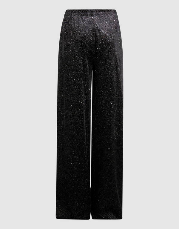 Velvet Wide Leg Broek Zwart SHOEBY GIRLS