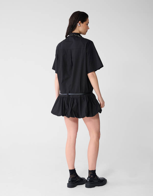 Oversized Balloon Mini Jurk Zwart SHOEBY WOMEN