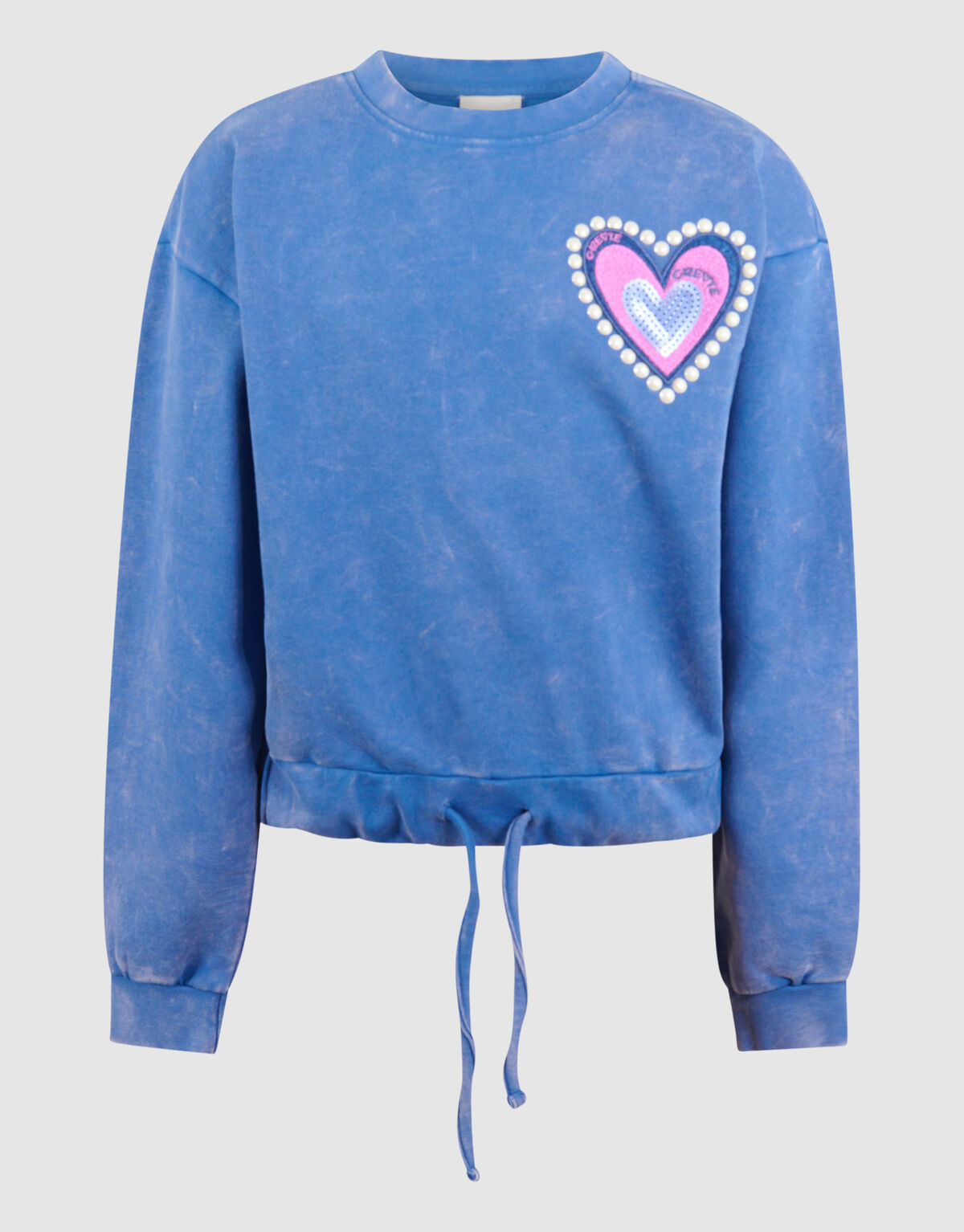 Heart Washed Sweater Blauw SHOEBY GIRLS