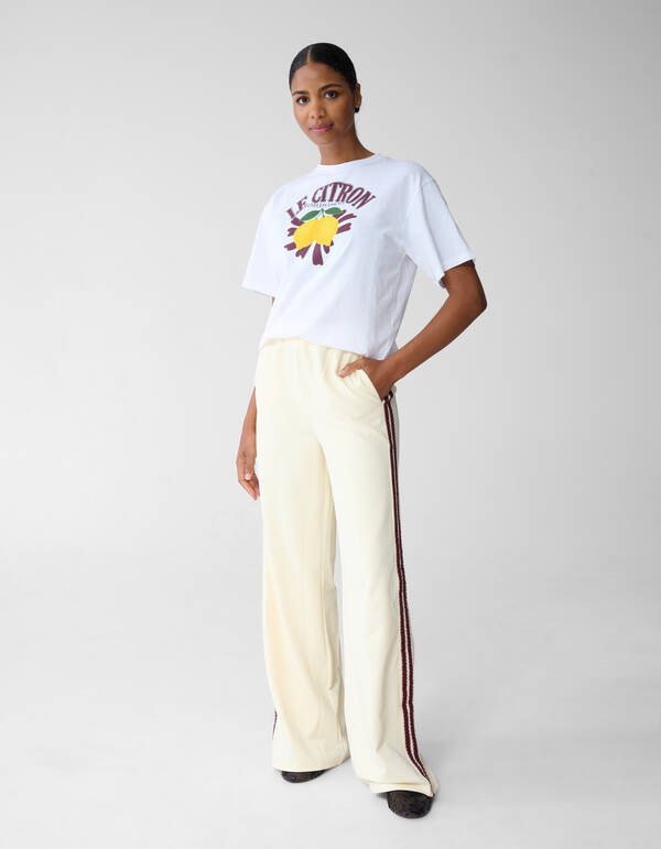 Tape Wide Leg Broek Lichtgeel SHOEBY WOMEN