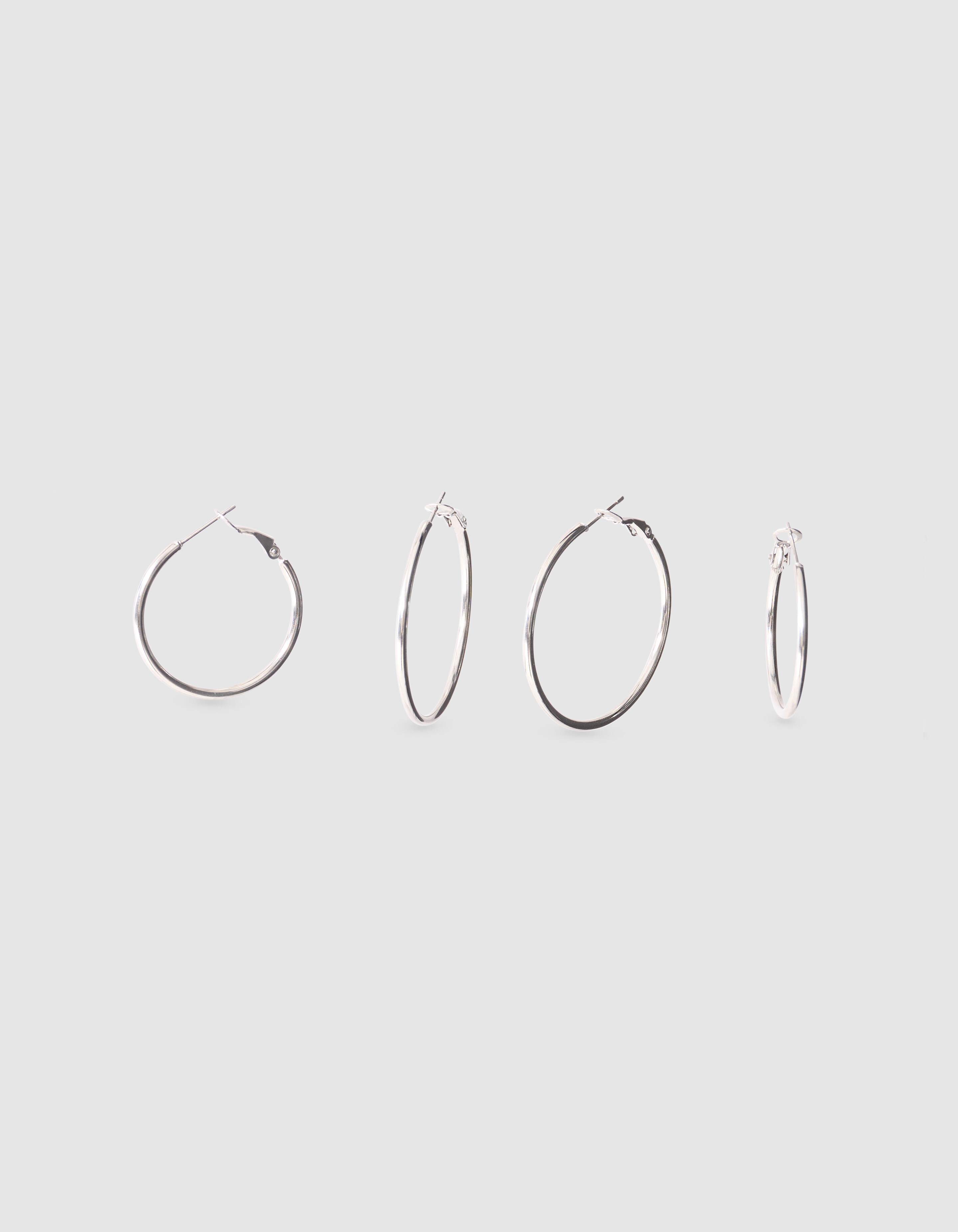 Basic Hoop Oorbellen Set Zilver SHOEBY ACCESSOIRES