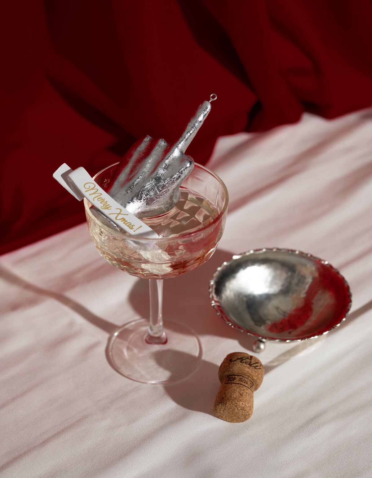 Finger Kerstbal Zilver By Fred SHOEBY ACCESSOIRES