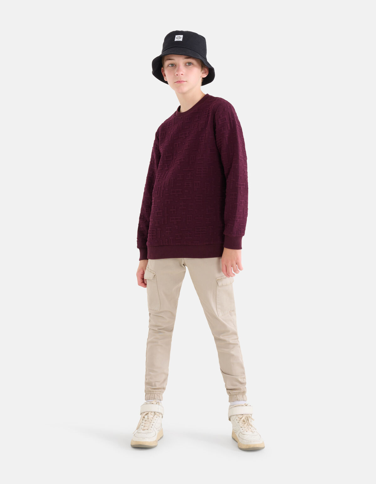 Structuur Sweater Bordeaux SHOEBY BOYS