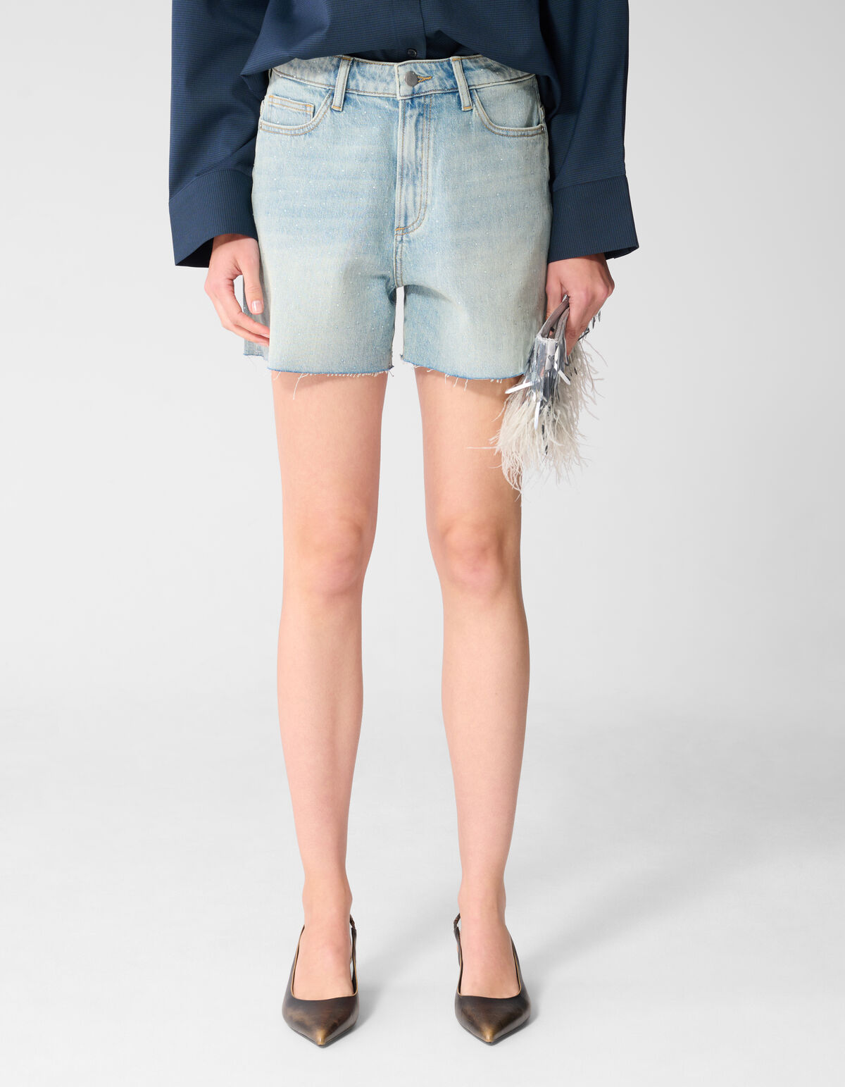 Strass Denim Short Lichtblauw SHOEBY WOMEN