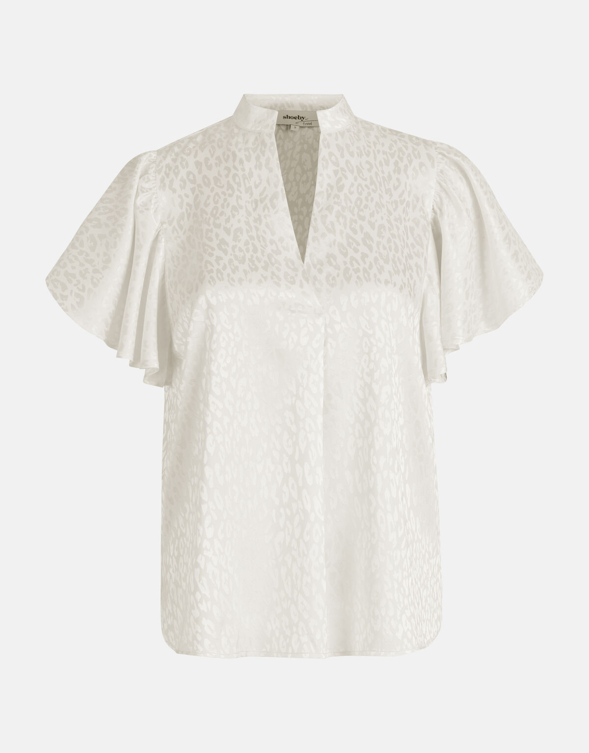 Jacquard Ruffle Blouse Gebroken Wit By Fred SHOEBY WOMEN