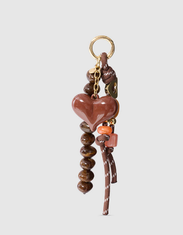 Robe Heart Bagcharm Bruin SHOEBY ACCESSOIRES