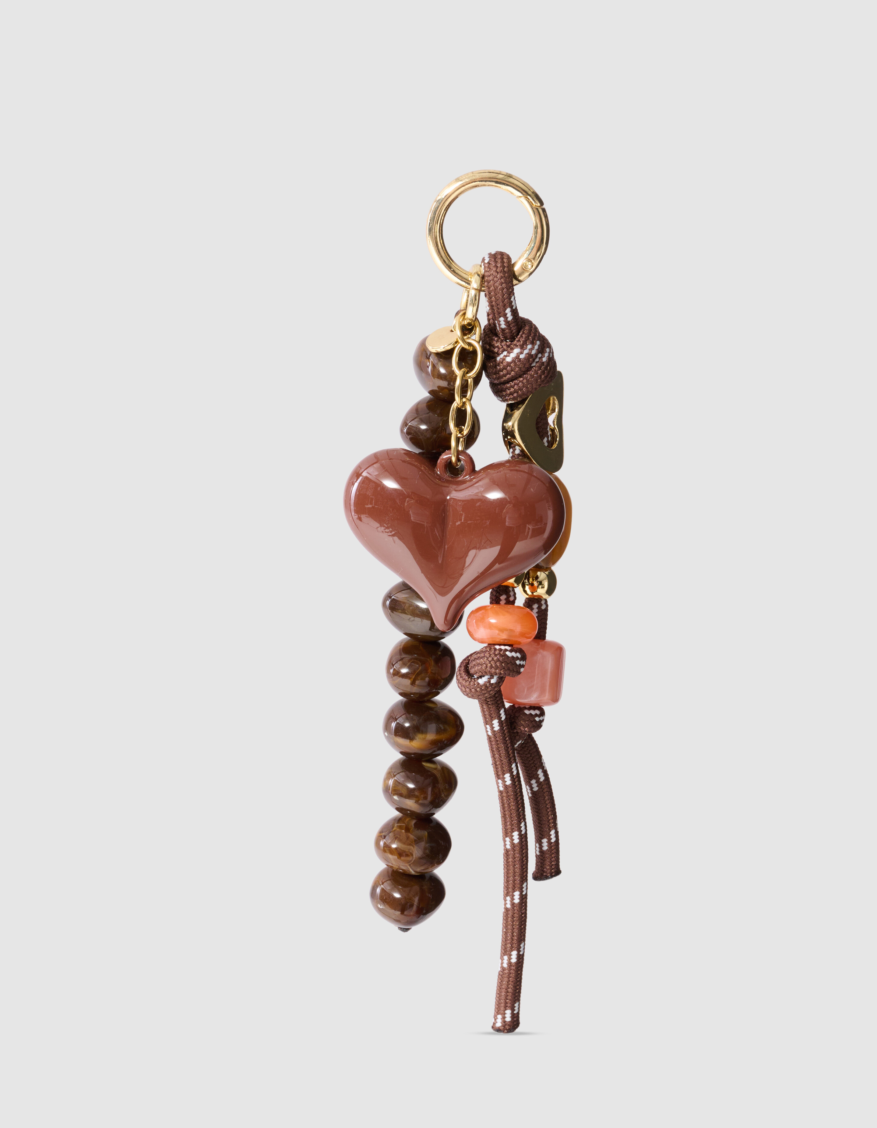Robe Heart Bagcharm Bruin SHOEBY ACCESSOIRES