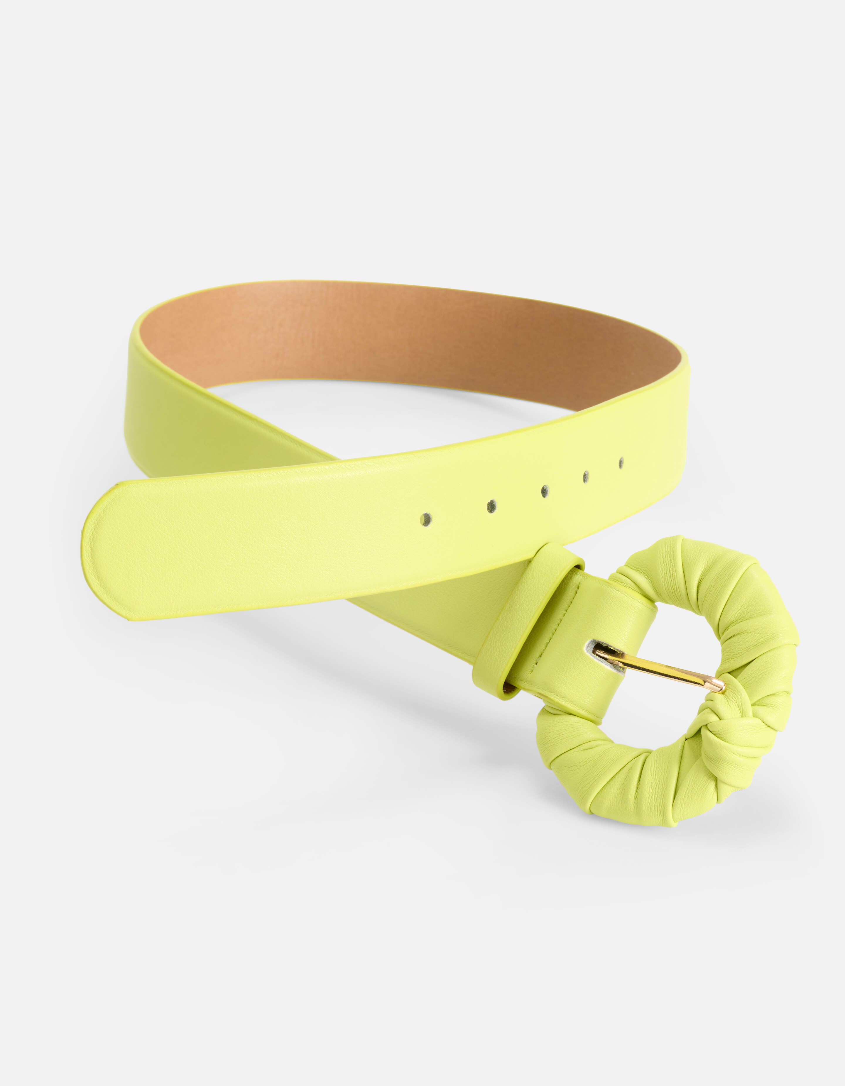 Gevouwen Gesp Taille Riem Lime Groen SHOEBY ACCESSOIRES