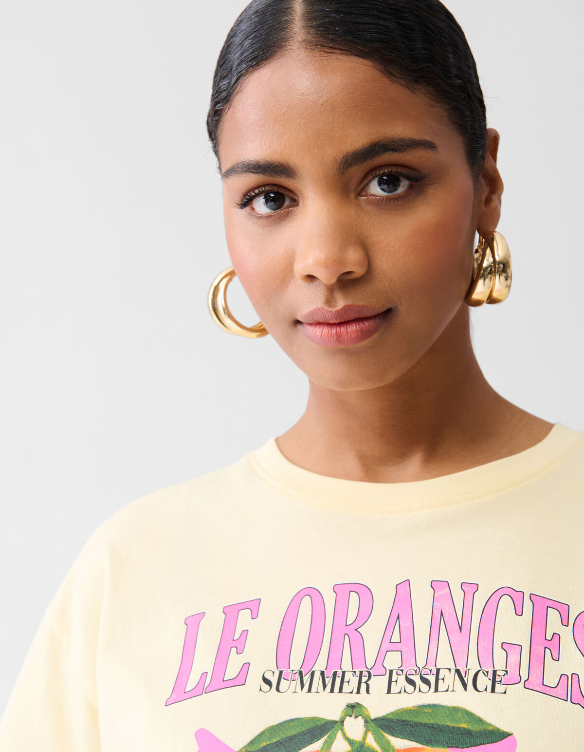 Orange Artwork T-shirt Geel SHOEBY WOMEN