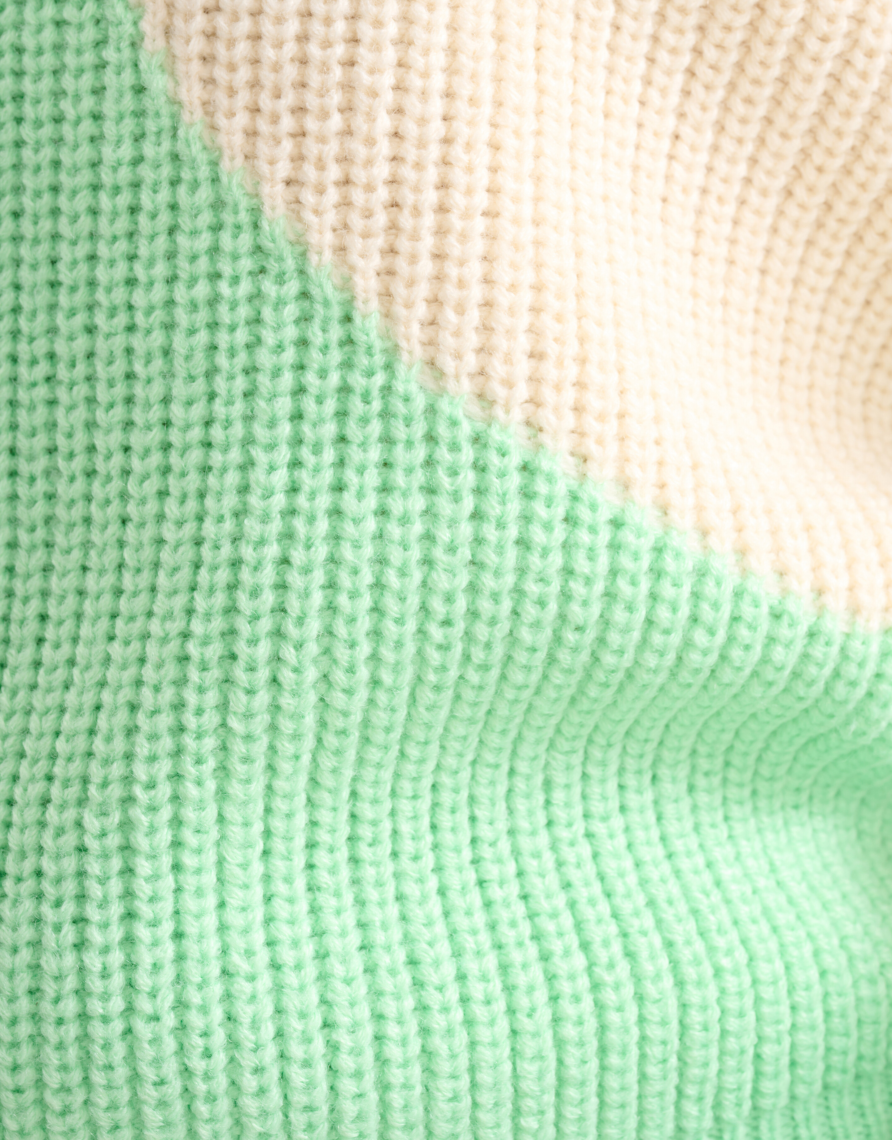 Colorblock Trui Gebroken Wit/Lichtgroen SHOEBY WOMEN