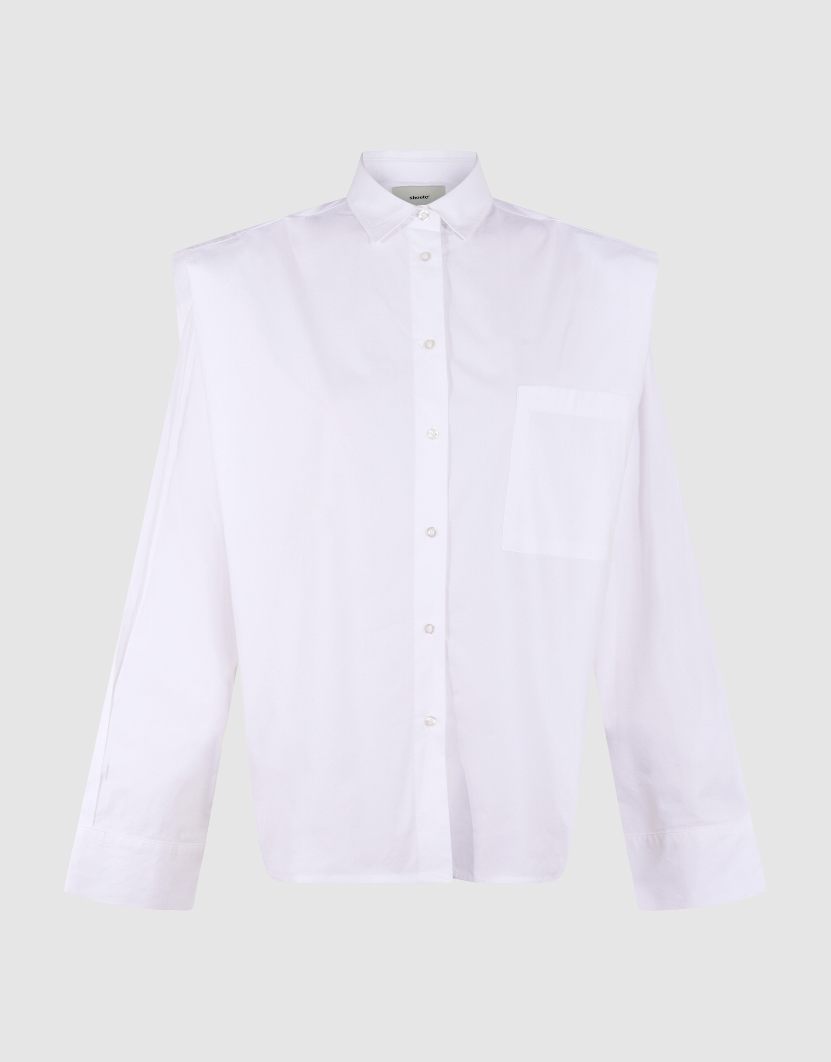Pleat Poplin Blouse Wit SHOEBY WOMEN