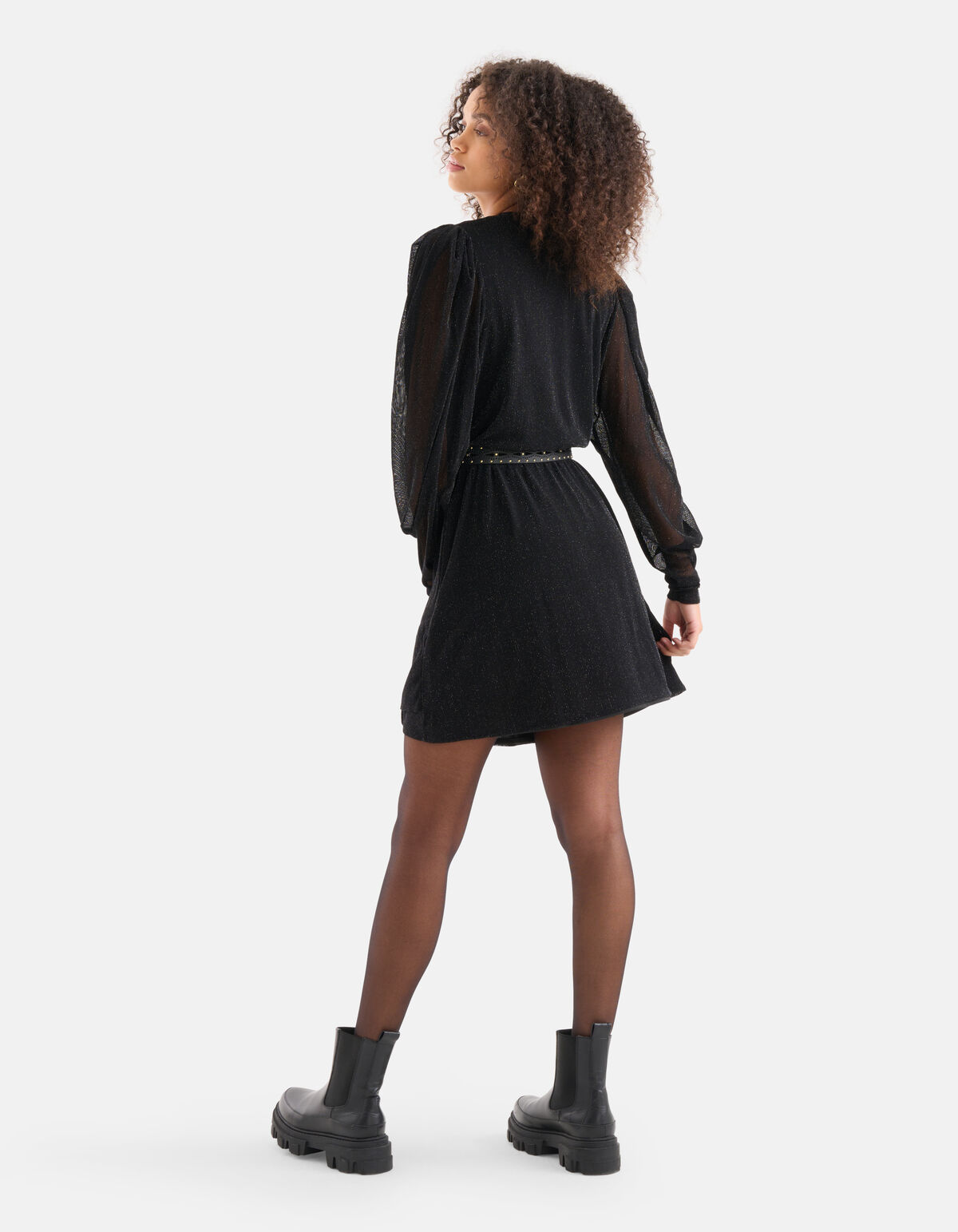 Lurex Mesh Jurk Zwart SHOEBY WOMEN