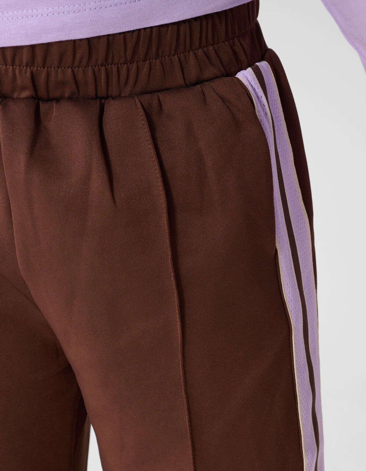 Button Wide Leg Fit Broek Bruin SHOEBY GIRLS