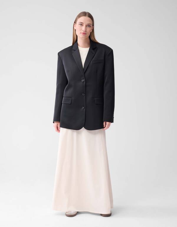 Satijnen Oversized Blazer Zwart By Lonneke SHOEBY WOMEN