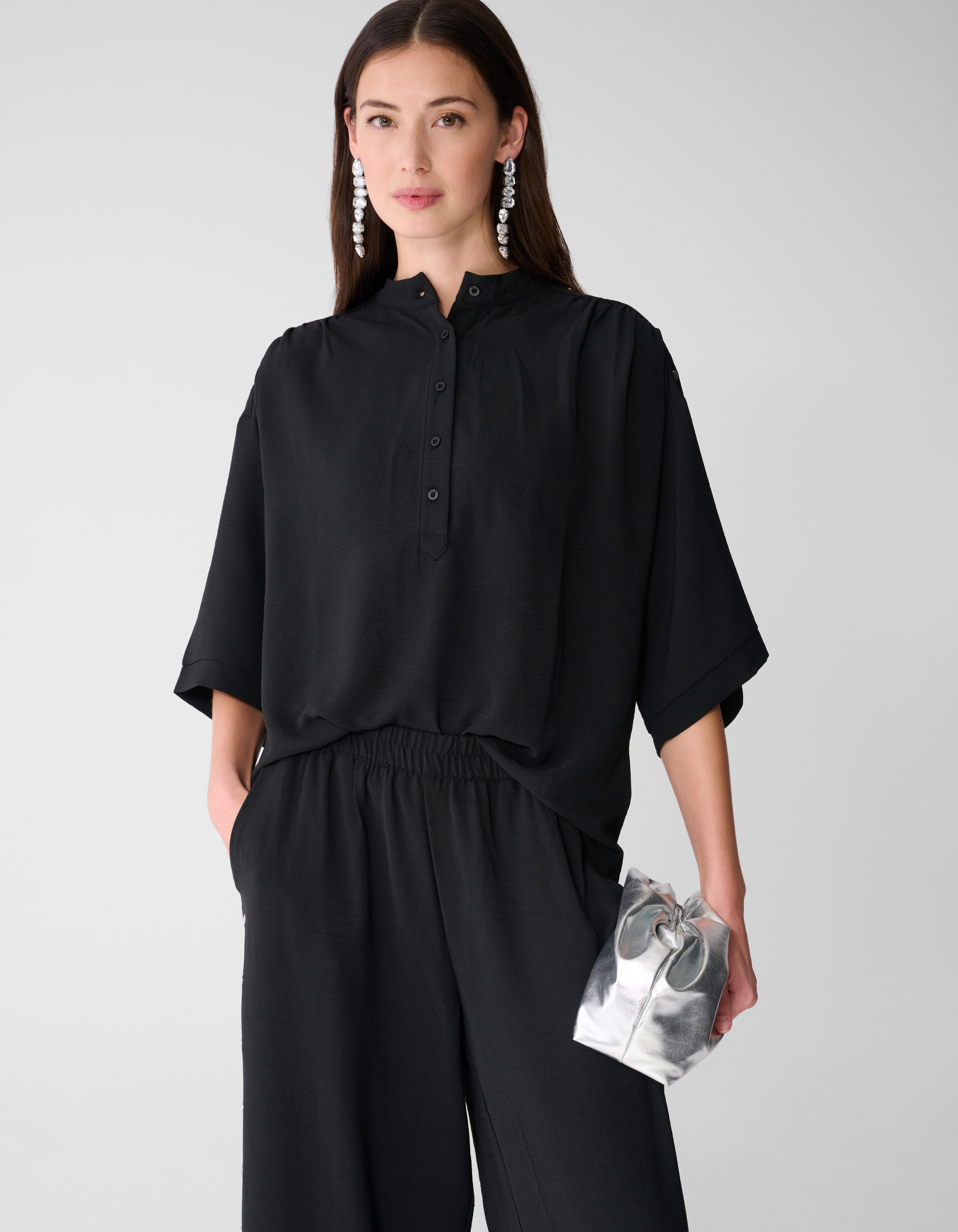 Twist Studded Blouse Zwart SHOEBY WOMEN