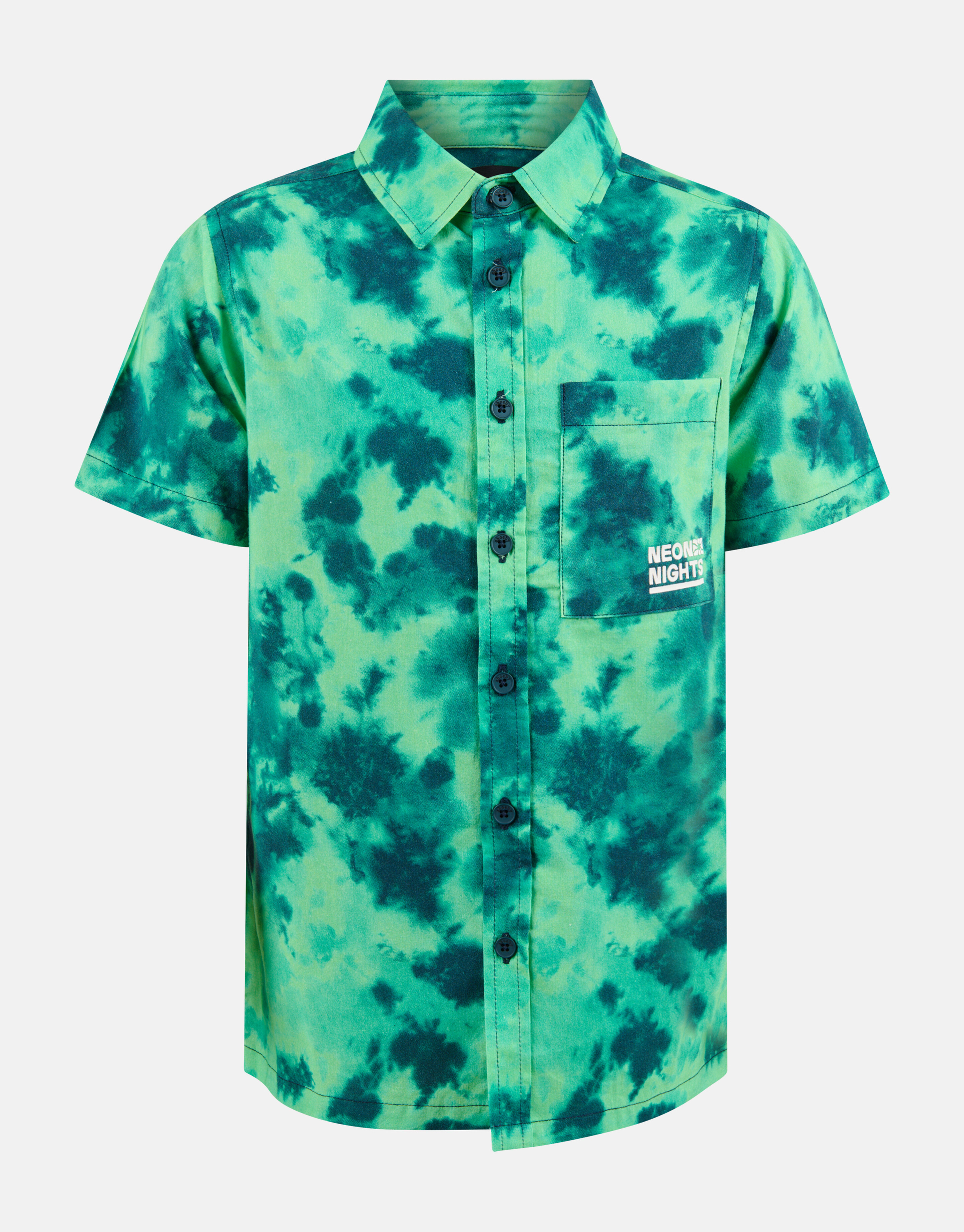 Tie Dye Print Overhemd Groen SHOEBY BOYS