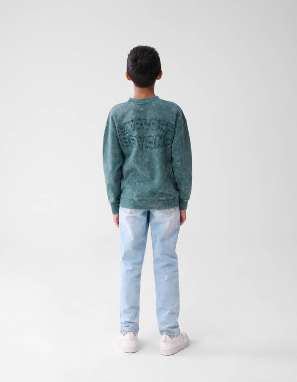 Washed Artwork Sweater Donkerblauw SHOEBY BOYS