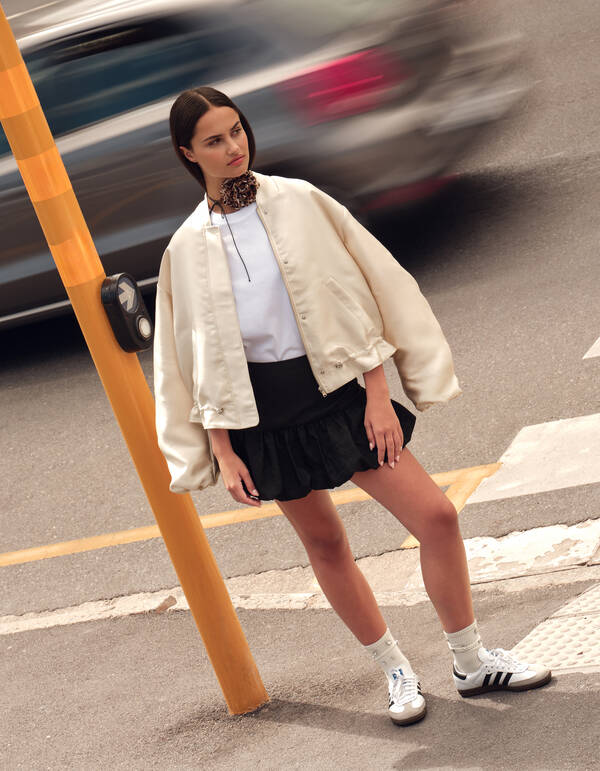 Satijnen Bomber Gebroken Wit SHOEBY WOMEN