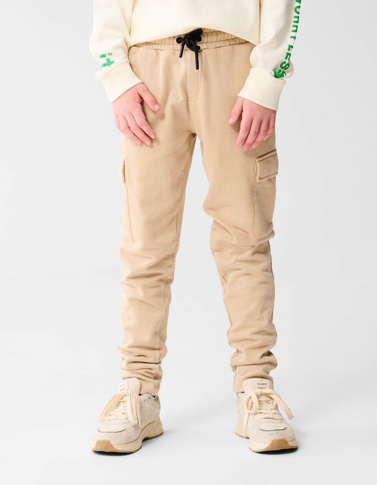 Washed Cargo Broek Gebroken Wit SHOEBY BOYS