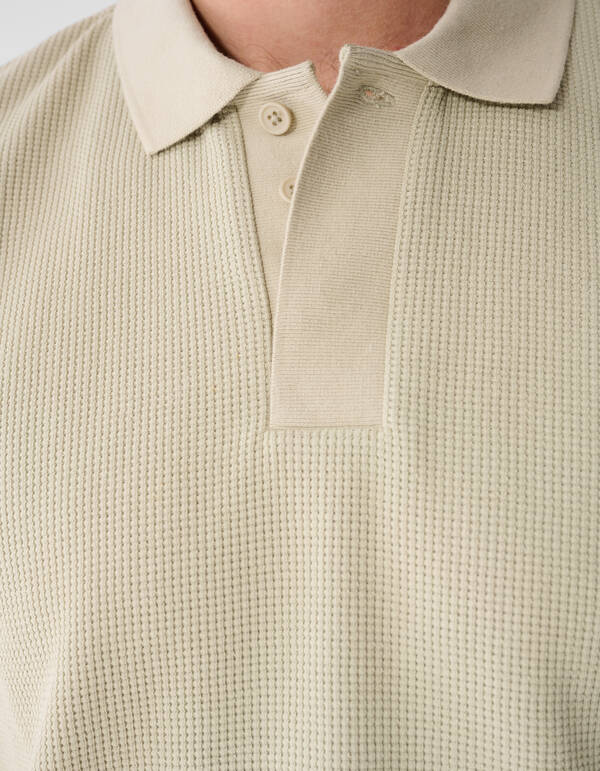 Waffle Polo Lichtgroen SHOEBY MEN