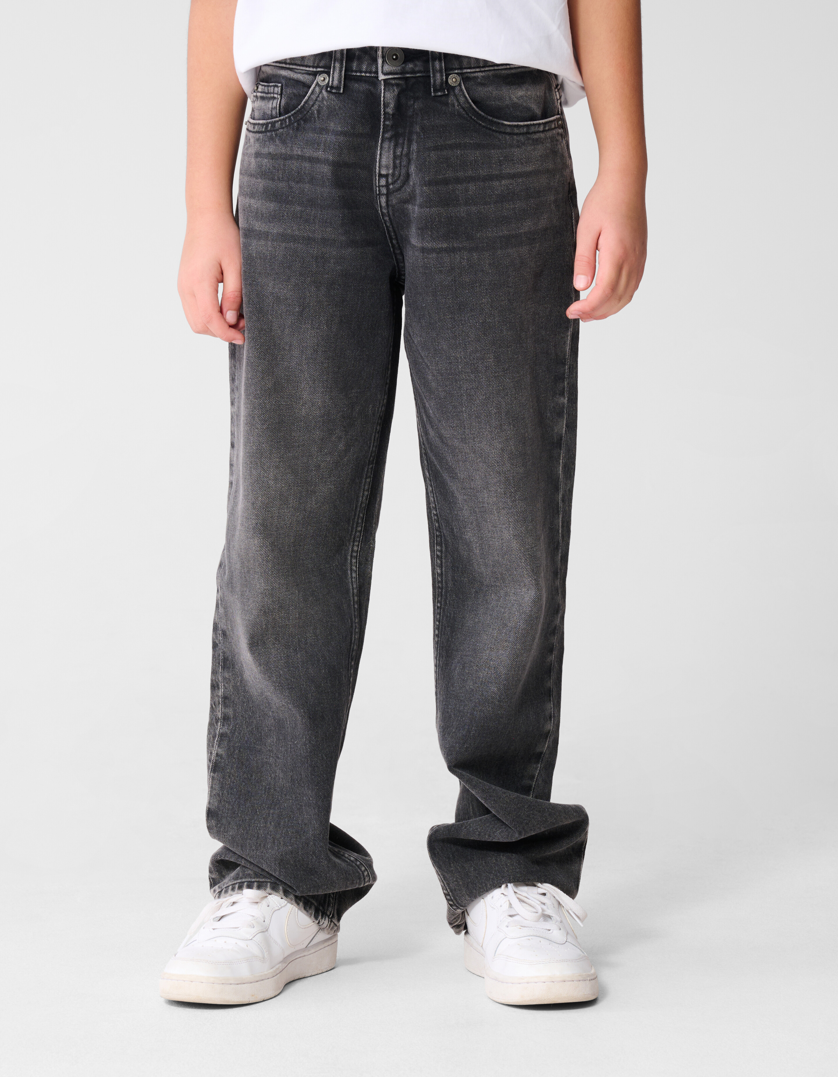 Baggy Fit Jeans Donkergrijs SHOEBY BOYS