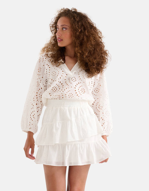 Broderie Blouse Wit SHOEBY WOMEN