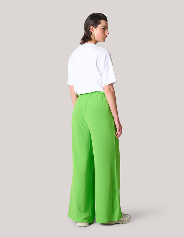 Wide Leg Broek Groen SHOEBY WOMEN