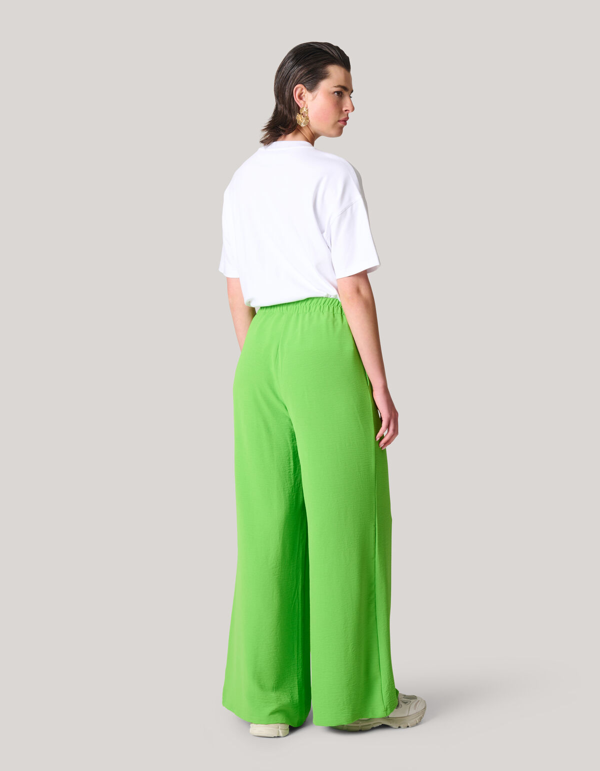 Wide Leg Broek Groen SHOEBY WOMEN