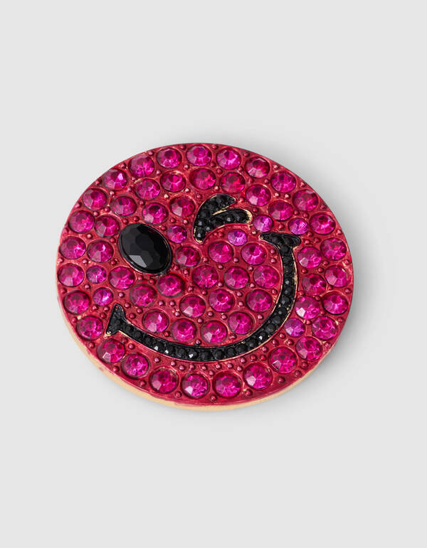 Smiley Broche Donkerroze By Fred SHOEBY ACCESSOIRES