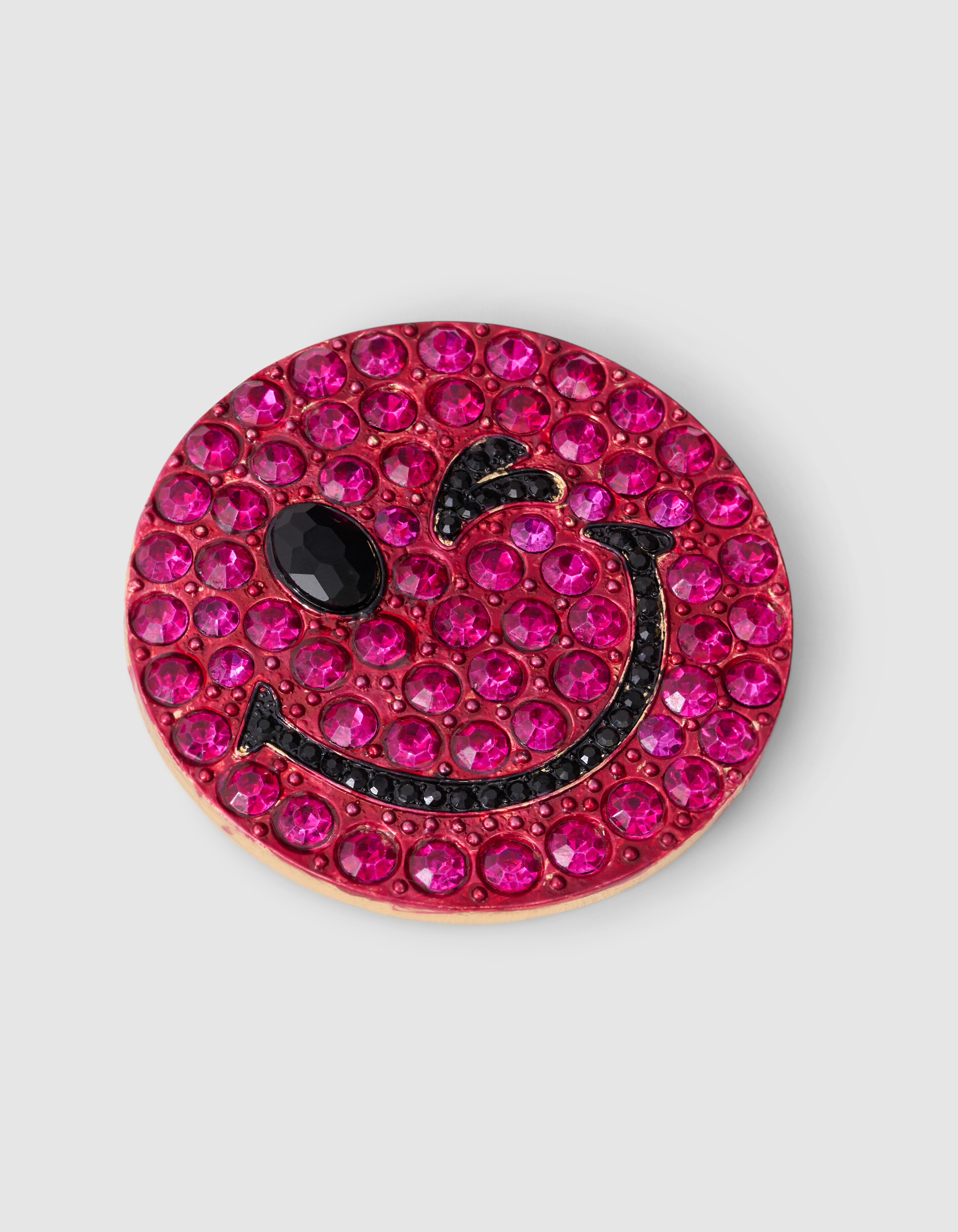 Smiley Broche Donkerroze By Fred SHOEBY ACCESSOIRES