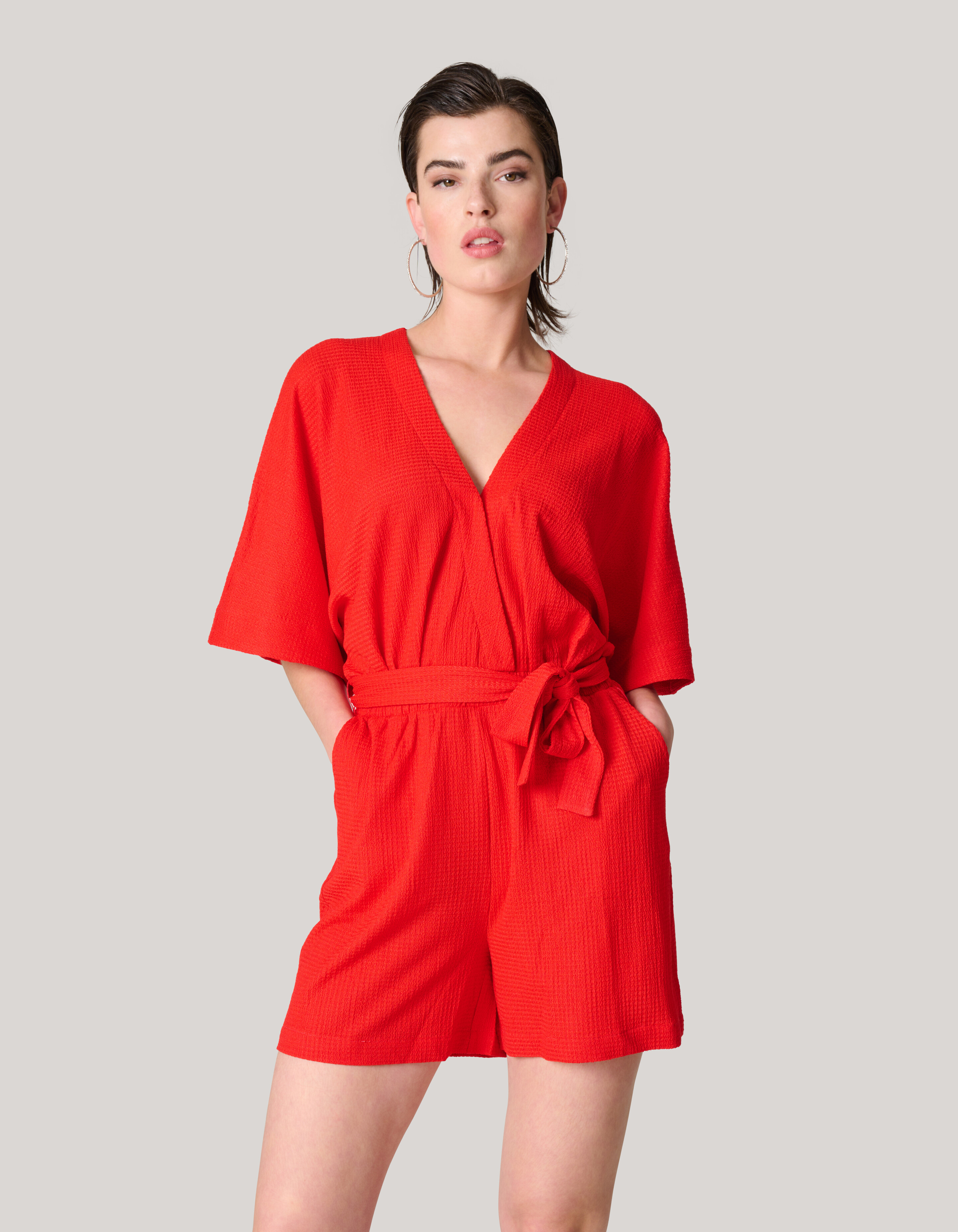 Crinkle Jumpsuit Rood SHOEBY WOMEN
