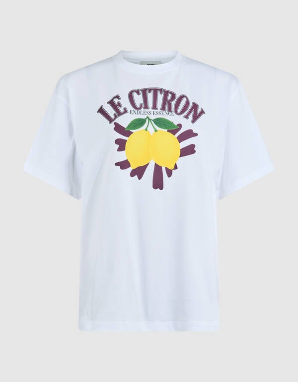 Oversized Le Citron Artwork T-shirt Wit SHOEBY WOMEN