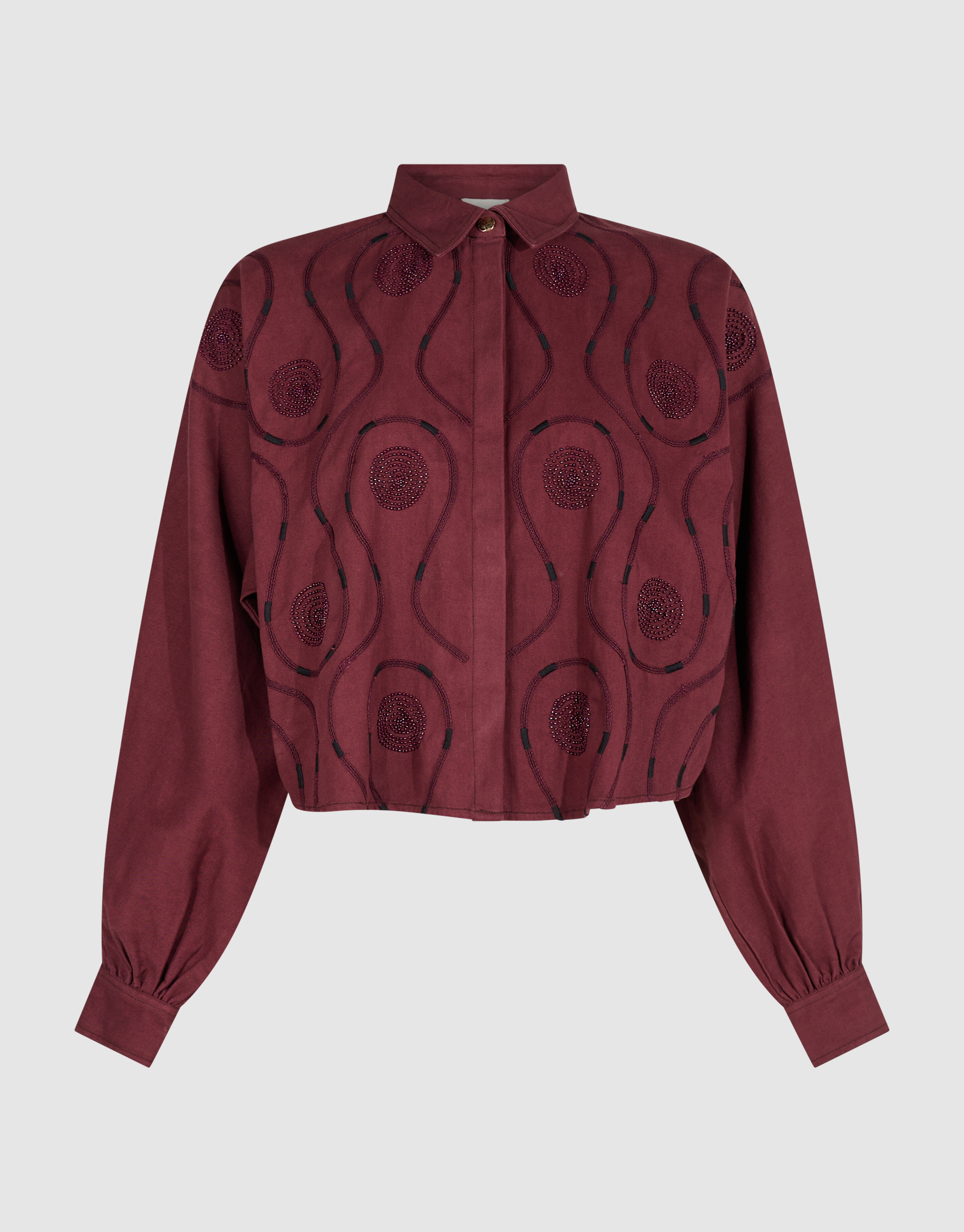 Beaded Embroidery Blouse Donkerrood By Mieke SHOEBY WOMEN