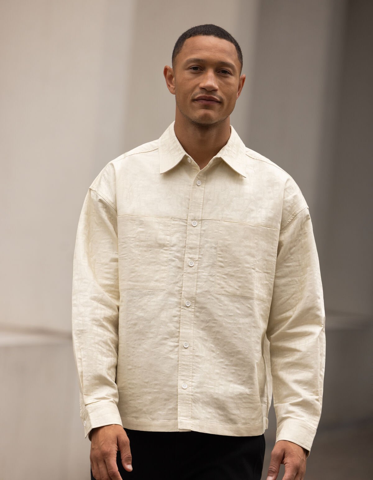 Structuur Overshirt Gebroken Wit SHOEBY MEN