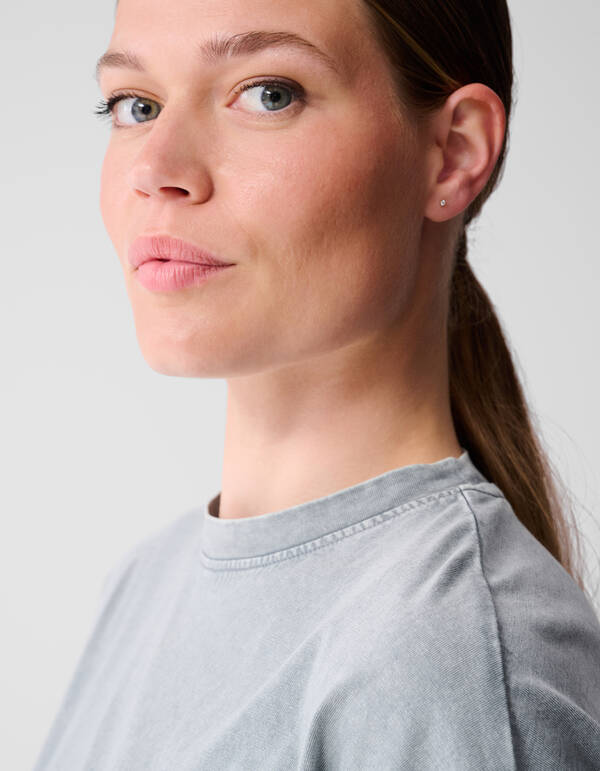 Oversized Washed T-shirt Lichtgrijs SHOEBY WOMEN