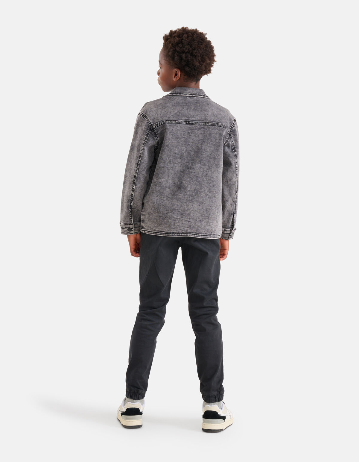 Loose Fit Twill Broek Donkergrijs SHOEBY BOYS