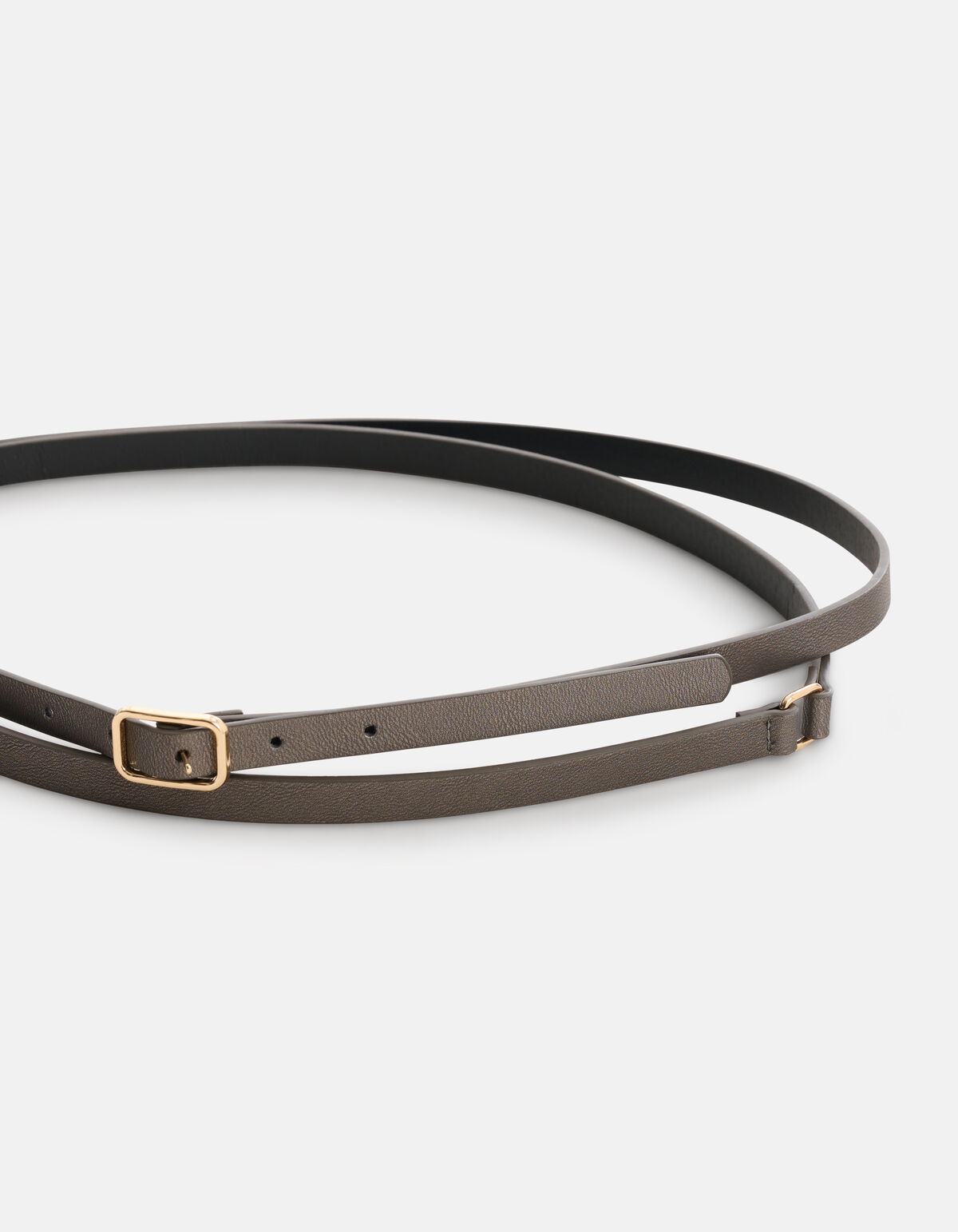 Smalle Dubbele Riem Grijs SHOEBY ACCESSOIRES