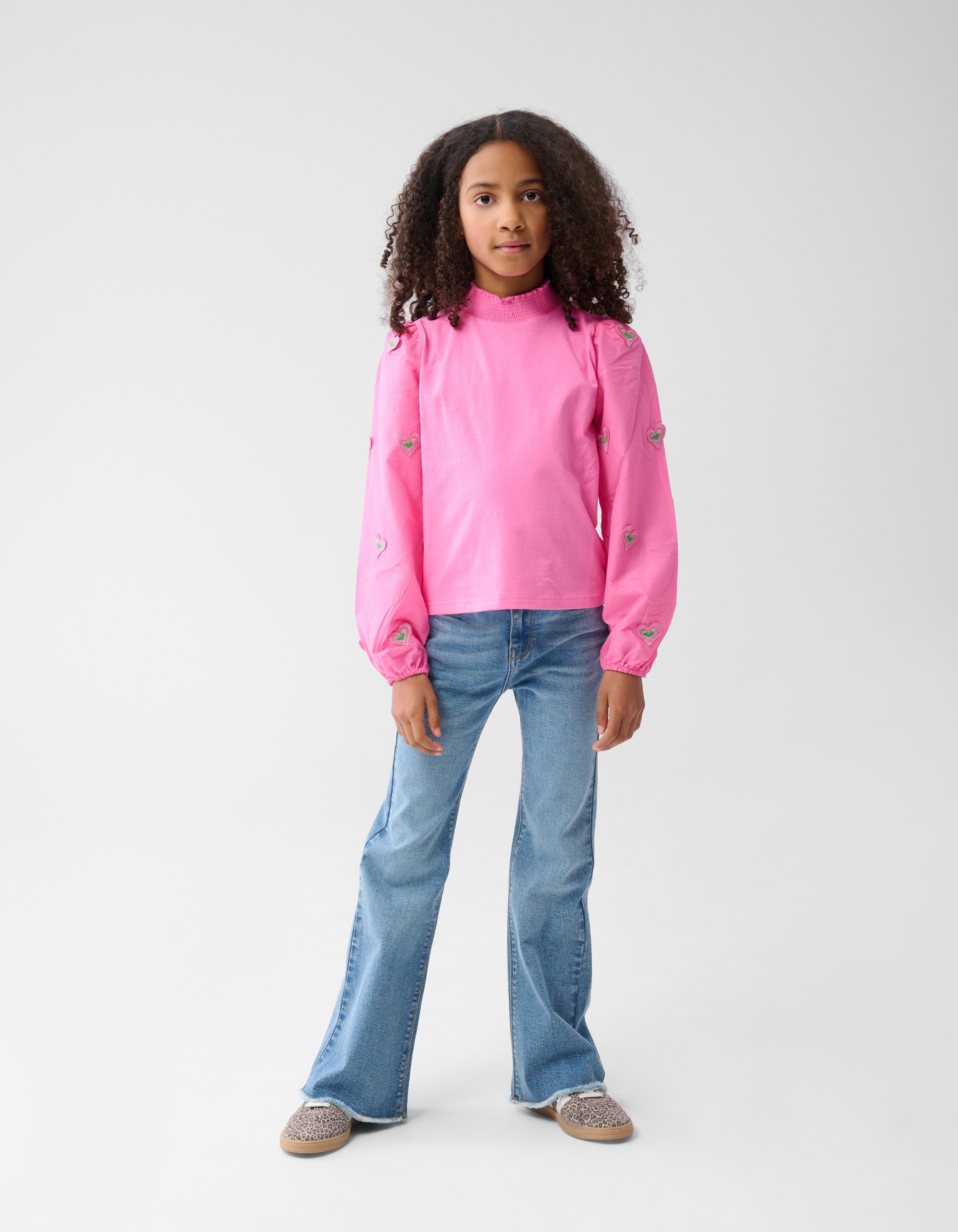 Embroidery Heart Top Roze SHOEBY GIRLS