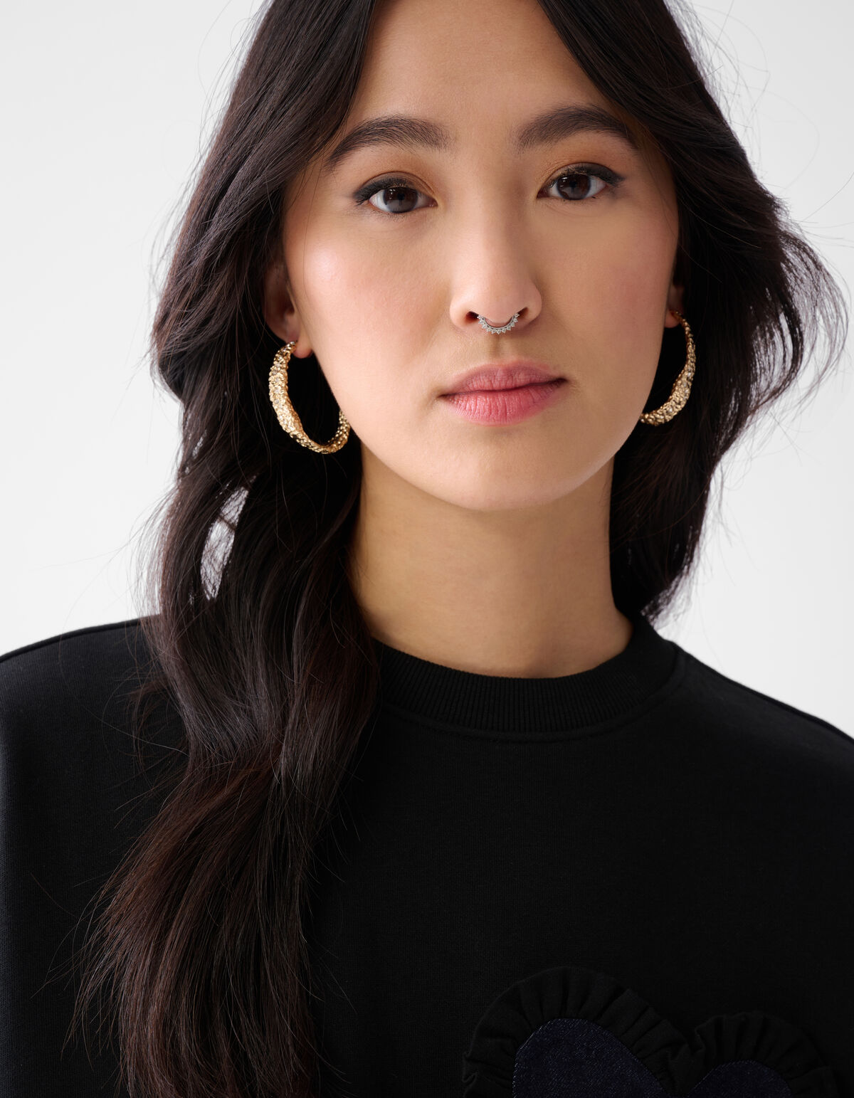 Denim Patch Sweater Zwart SHOEBY WOMEN