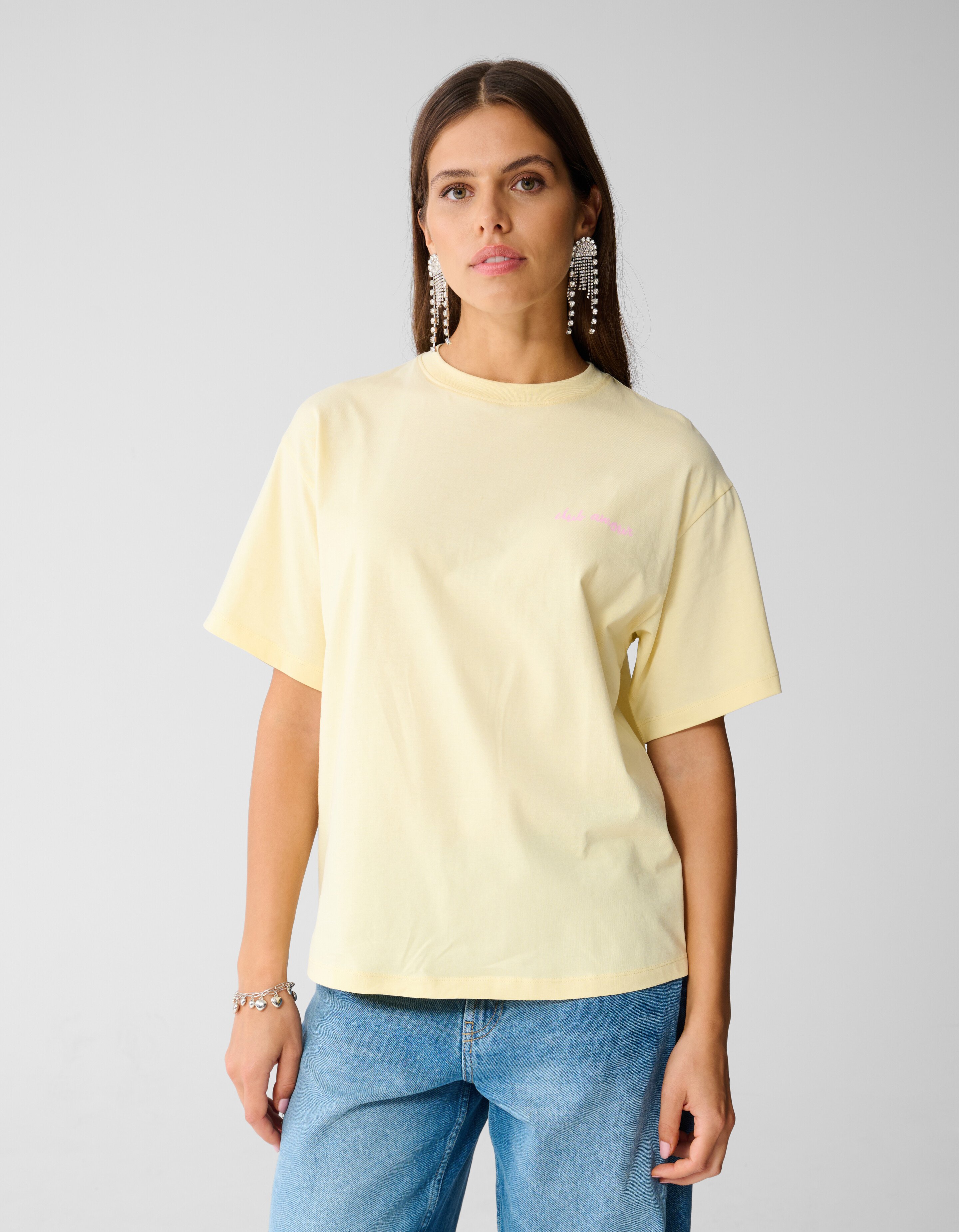 Cocktail Artwork T-shirt Lichtgeel SHOEBY WOMEN