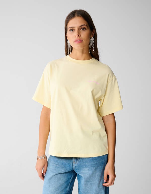 Cocktail Artwork T-shirt Lichtgeel SHOEBY WOMEN