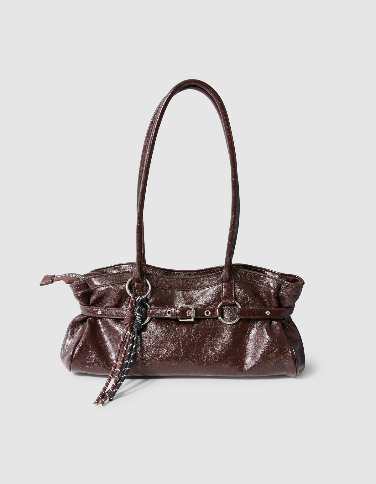 Shiny Baguette Tas Donkerbruin SHOEBY ACCESSOIRES