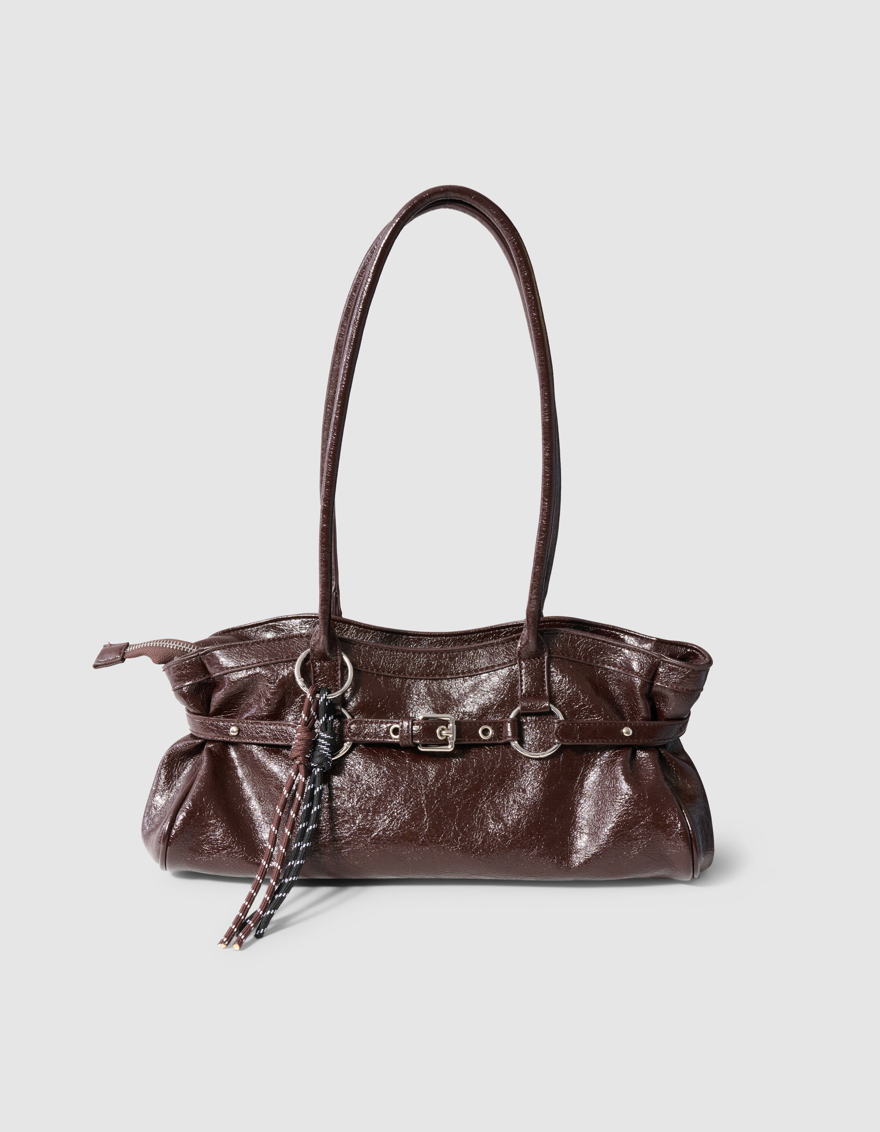 Shiny Baguette Tas Donkerbruin SHOEBY ACCESSOIRES