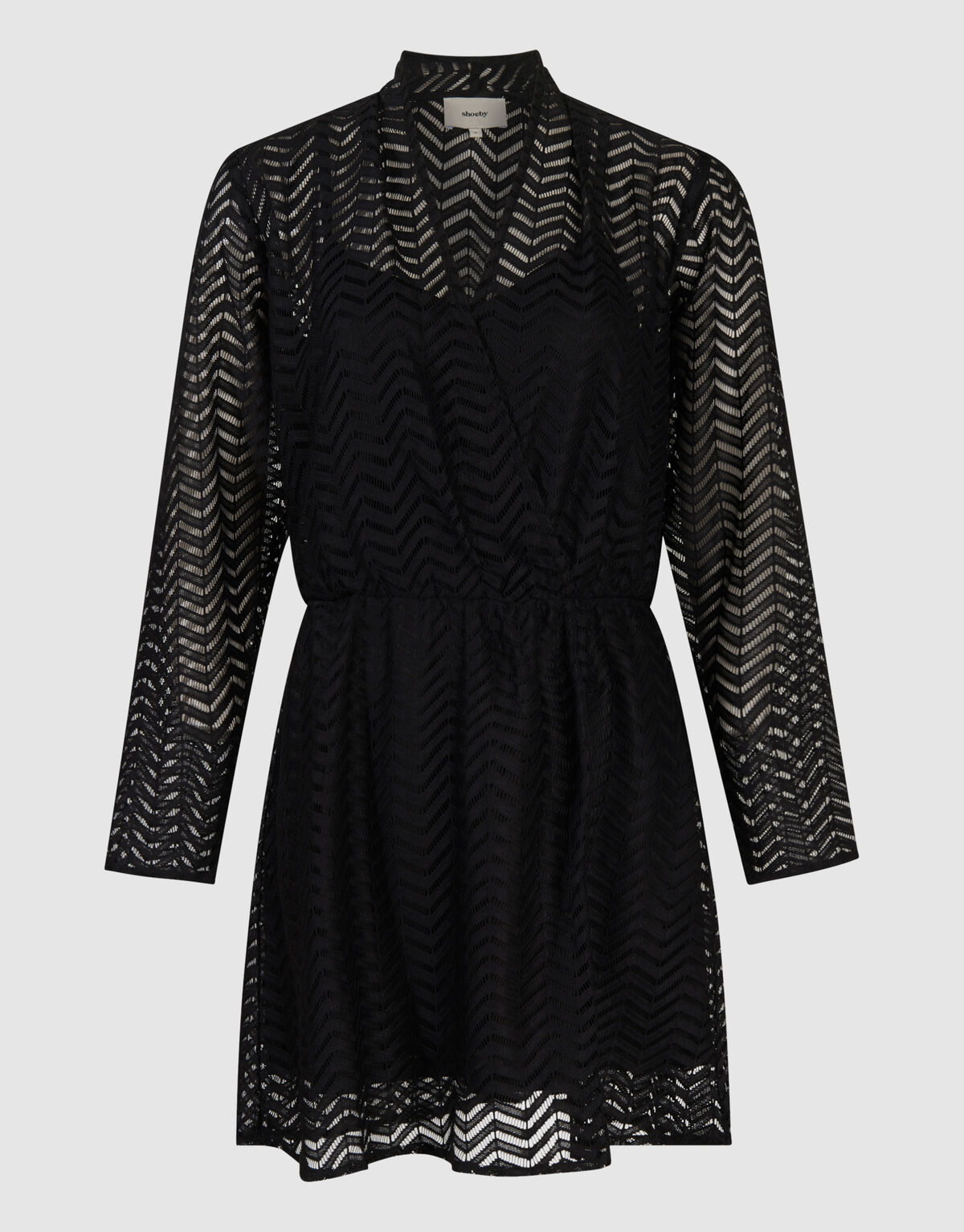 Zigzag Kanten Mini Jurk Zwart SHOEBY WOMEN