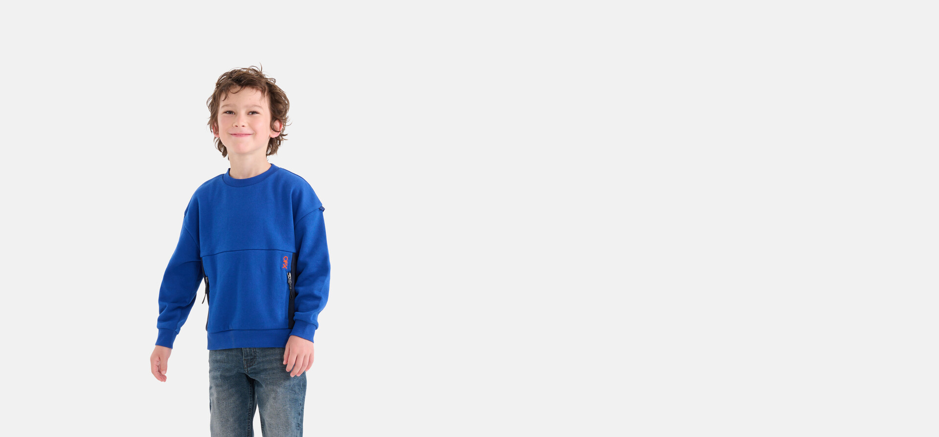 Zipper Sweater Blauw SHOEBY BOYS