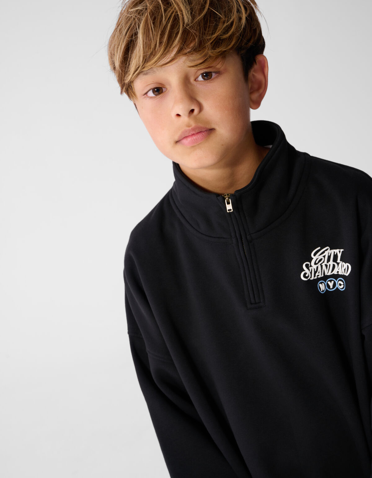 City Zip Sweater Zwart SHOEBY BOYS