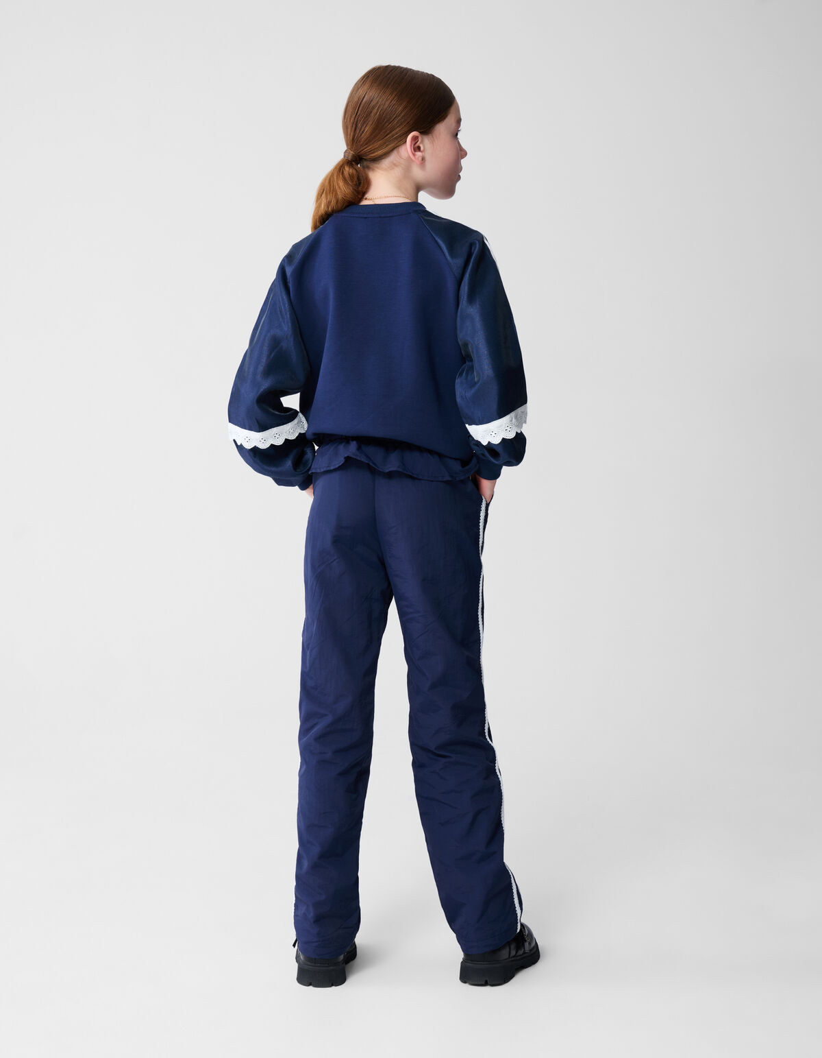 Ruffle Wide Leg Fit Broek Donkerblauw SHOEBY GIRLS