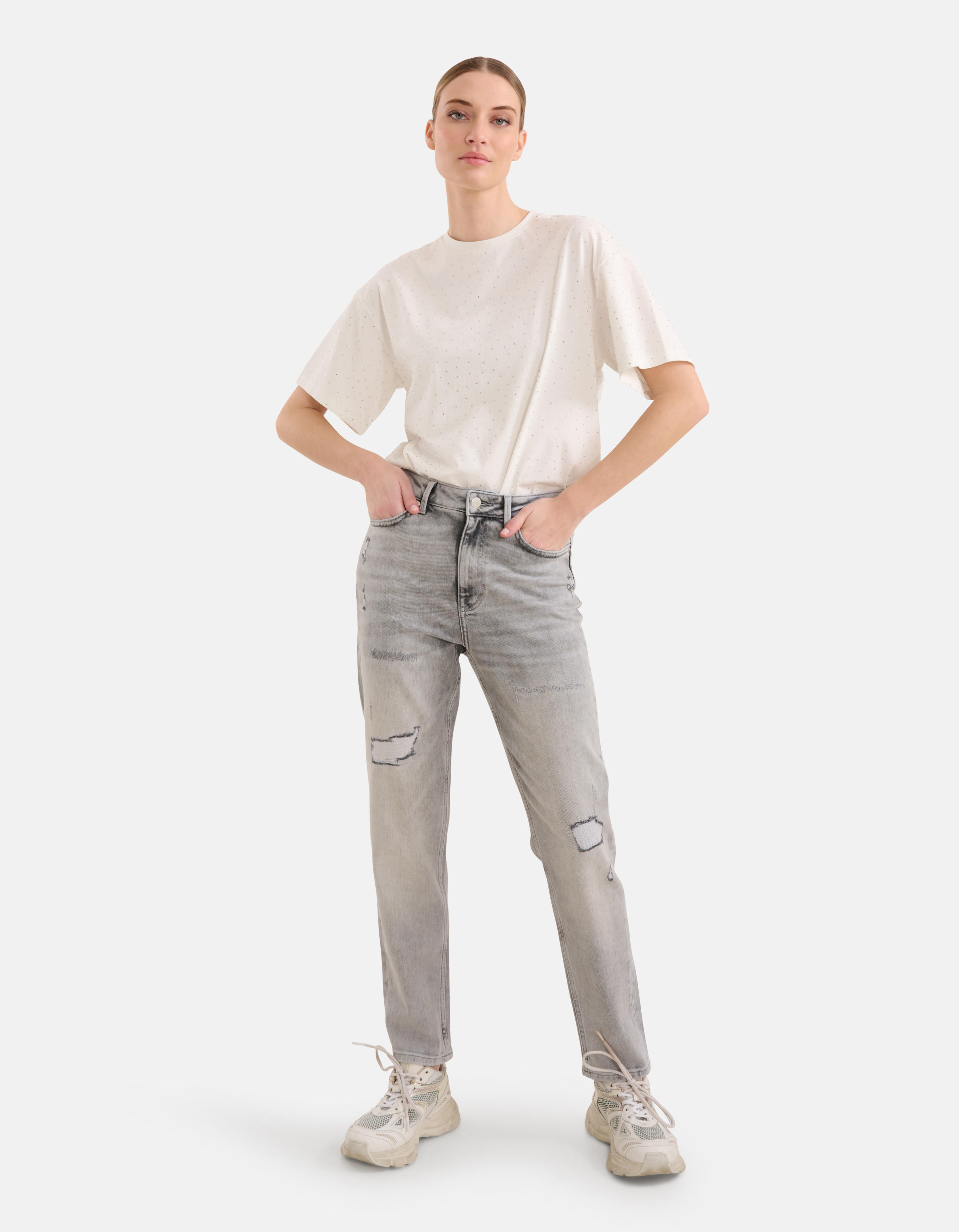 Tapered Fit Jeans Lichtgrijs EKSEPT